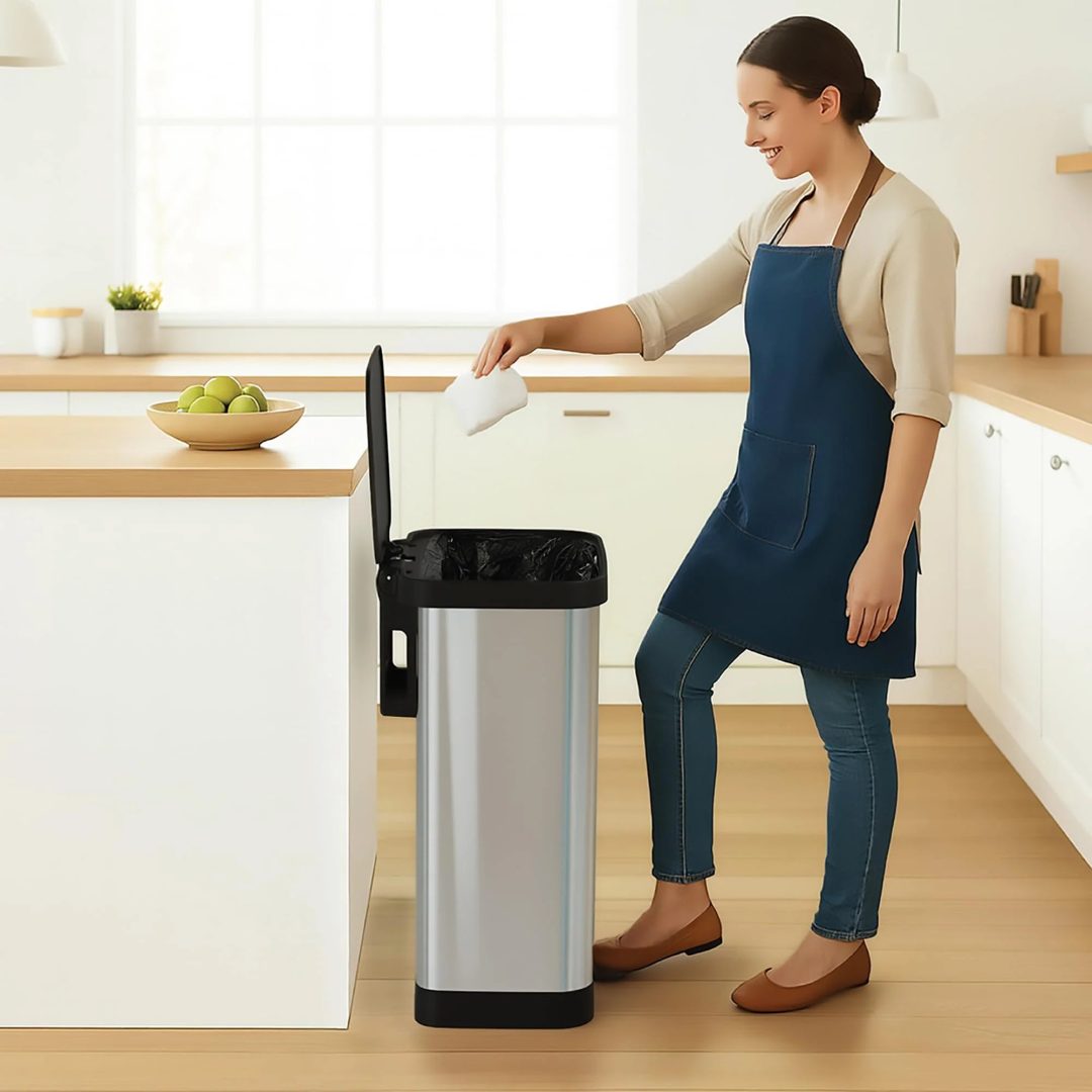 ZenVora 20 Gallon Stainless Steel Step Trash Can, Large Kitchen Garbage Bin with Odor Control