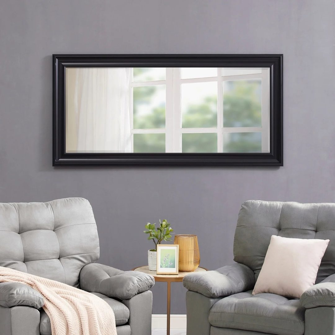 ZenVora Tall Full Length Mirror, Oversized Rectangle Full Body Wall Mounted Mirror with Smooth Faux Wood Frame
