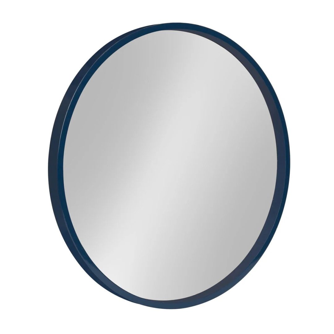 ZenVora Round Wood Accent Wall Mirror, Modern Decorative Wooden Frame Mirror for Living Room, Bedroom and Entryway