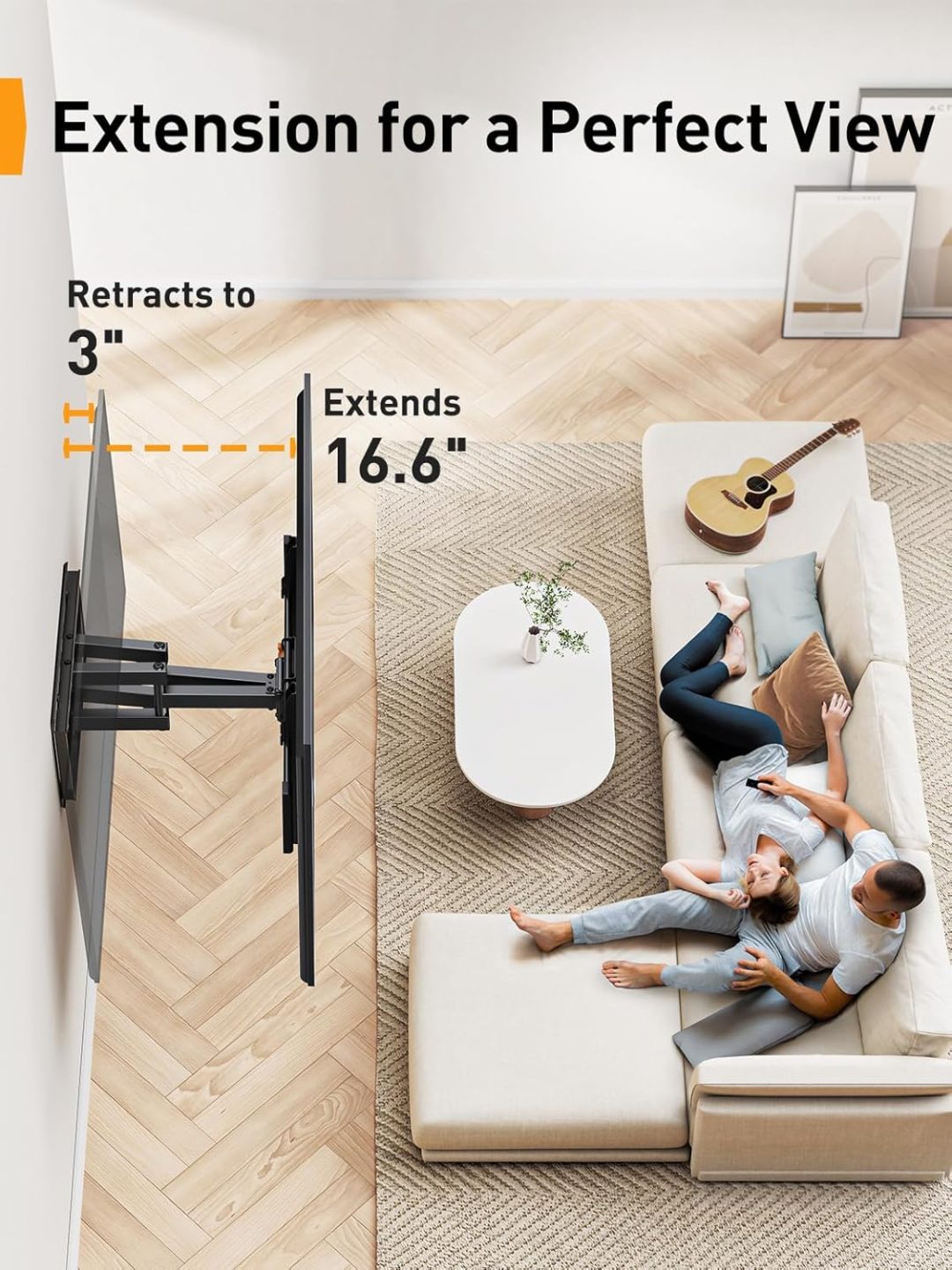ZenVora Full Motion TV Wall Mount for 42-85 Inch TVs, Adjustable Swivel Tilt Bracket for Flat Screen Televisions