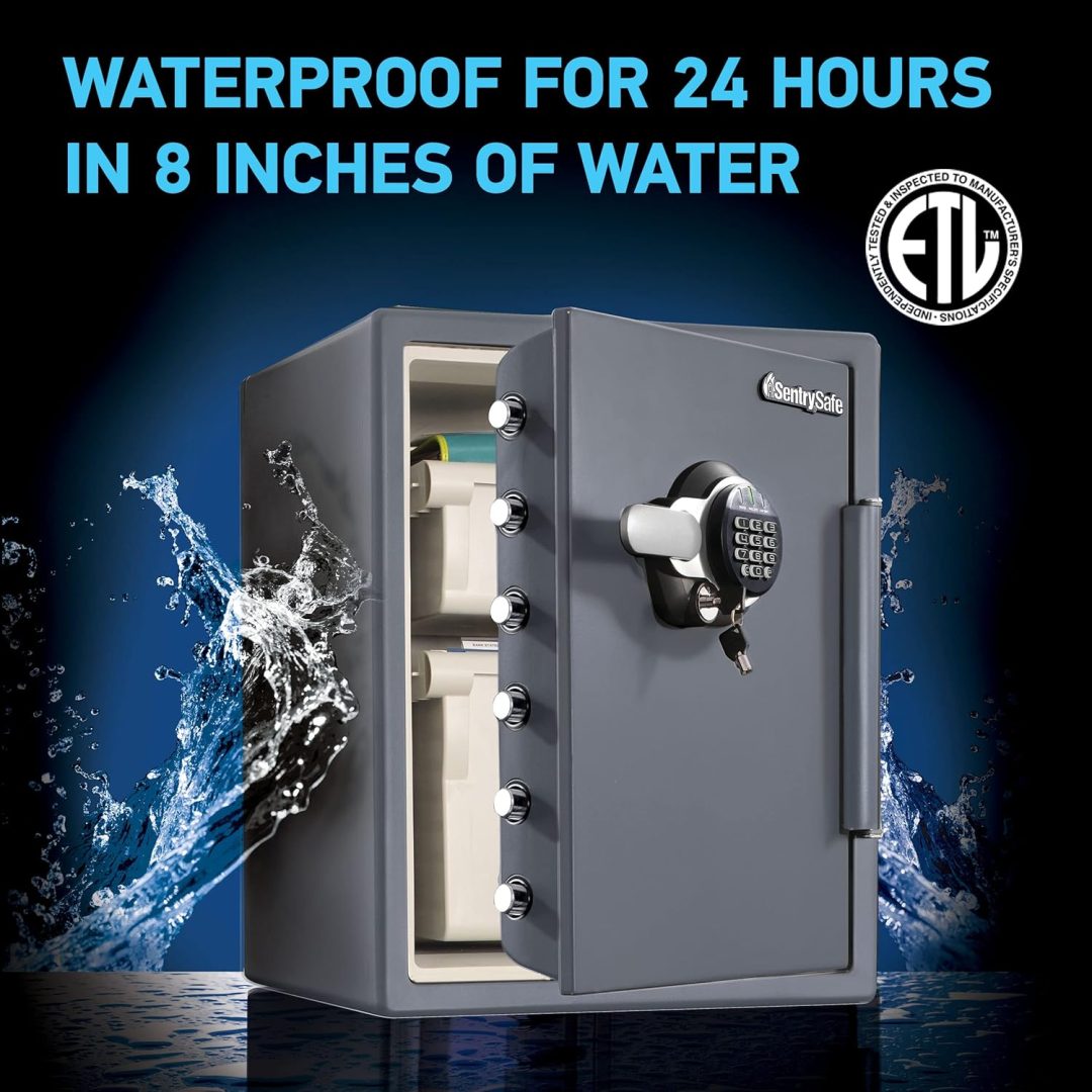 ZenVora 1.23 Cu Ft Waterproof and Fireproof Digital Safe Box, Alloy Steel Security Safe for Home and Office