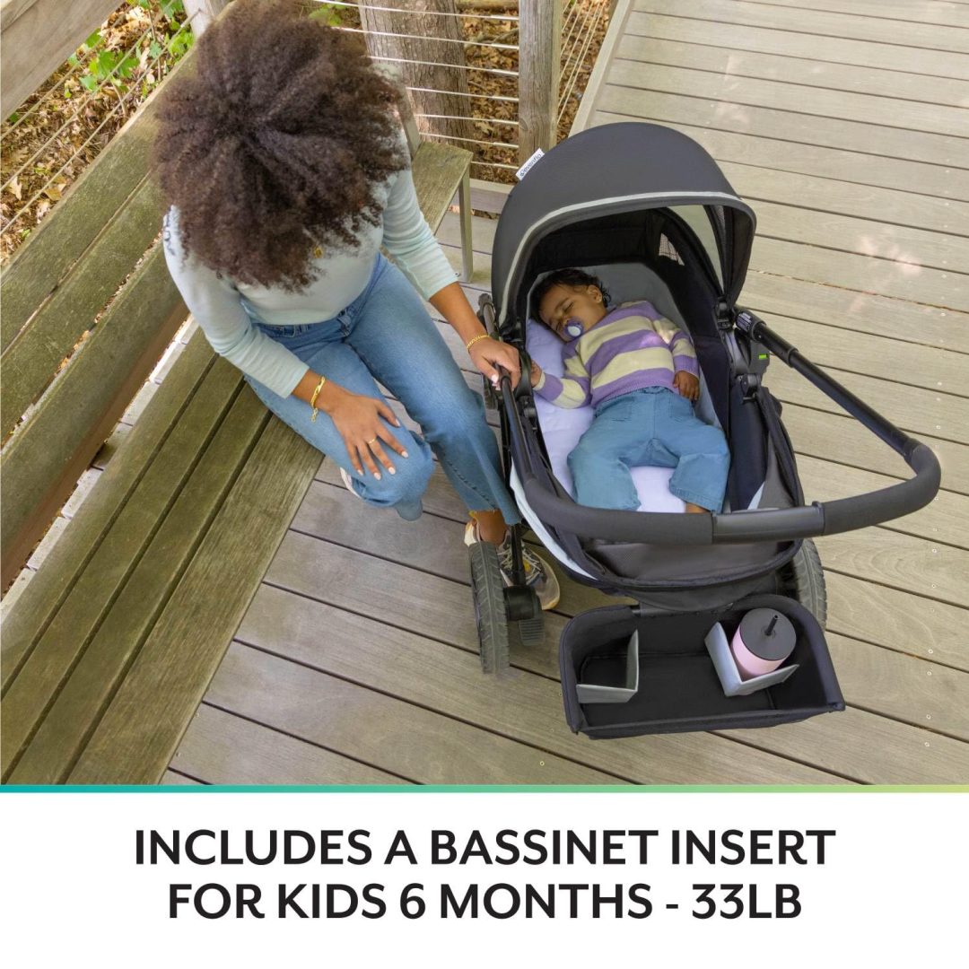 ZenVora 2-in-1 All-Terrain Baby Stroller Wagon with Canopy and Storage - Gray