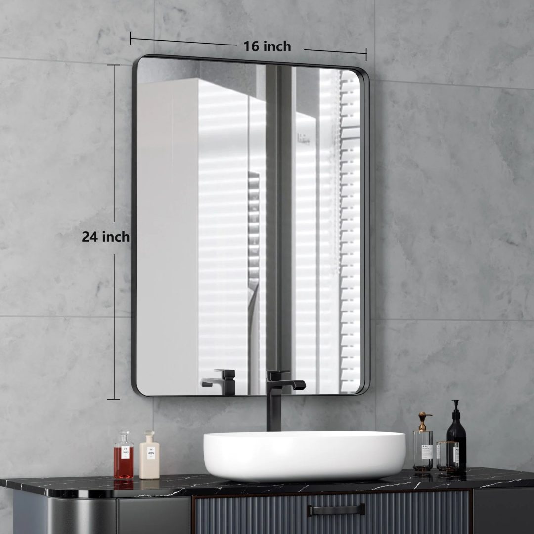 ZenVora Wall Mirror Vanity Mirror, Bathroom Mirror with Rounded Corners, 1 Piece