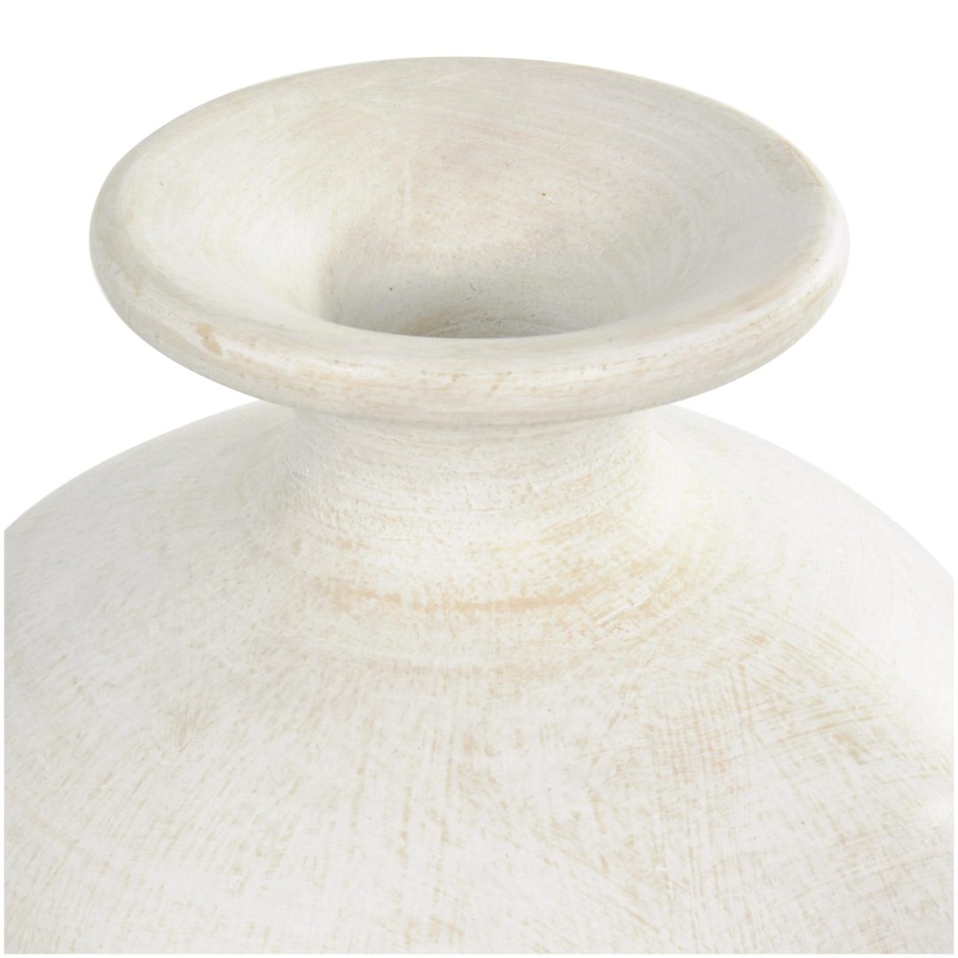 ZenVora Tall Ceramic Amphora Floor Vase, White Decorative Vase for Home Decor