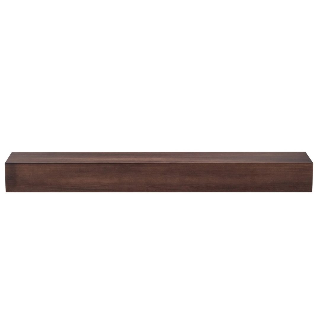 ZenVora 72 Inch Solid Pine Fireplace Mantel, Wall Mounted Floating Shelf in Brown