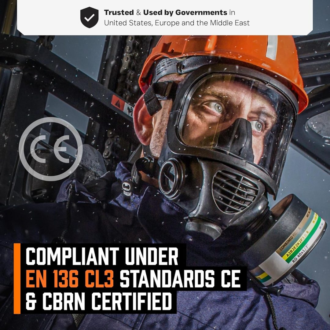 ZenVora CBRN Full Face Gas Mask with Drinking System
