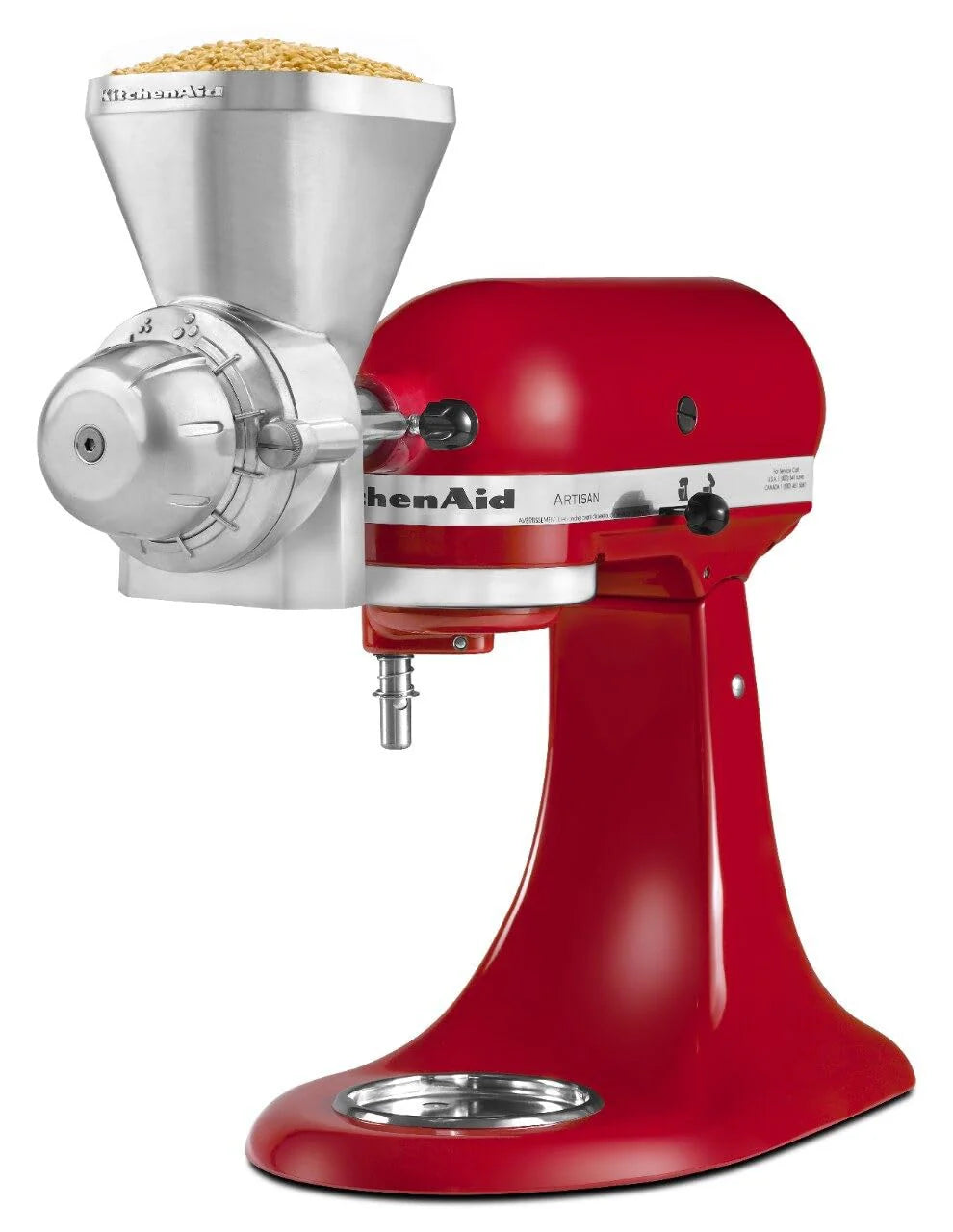 ZenVora All Metal Grain Mill Attachment, Adjustable Grain Grinder Accessory for Stand Mixers, Wheat, Flour & Cereal Grinding