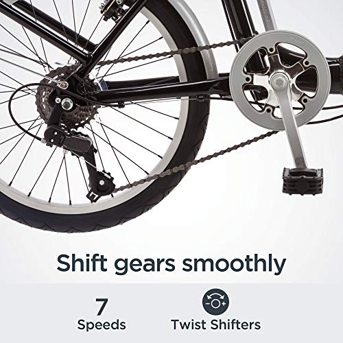 ZenVora 20-Inch Folding Adult Bike for Men and Women, 7-Speed Drivetrain