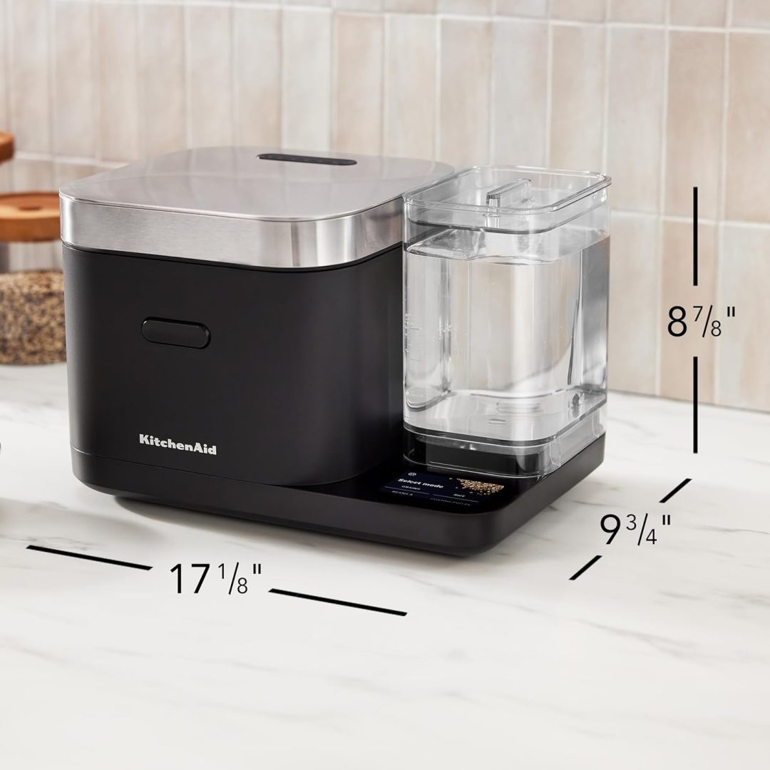 ZenVora 8-Cup Grain and Rice Cooker with Integrated Scale and Delayed Cook