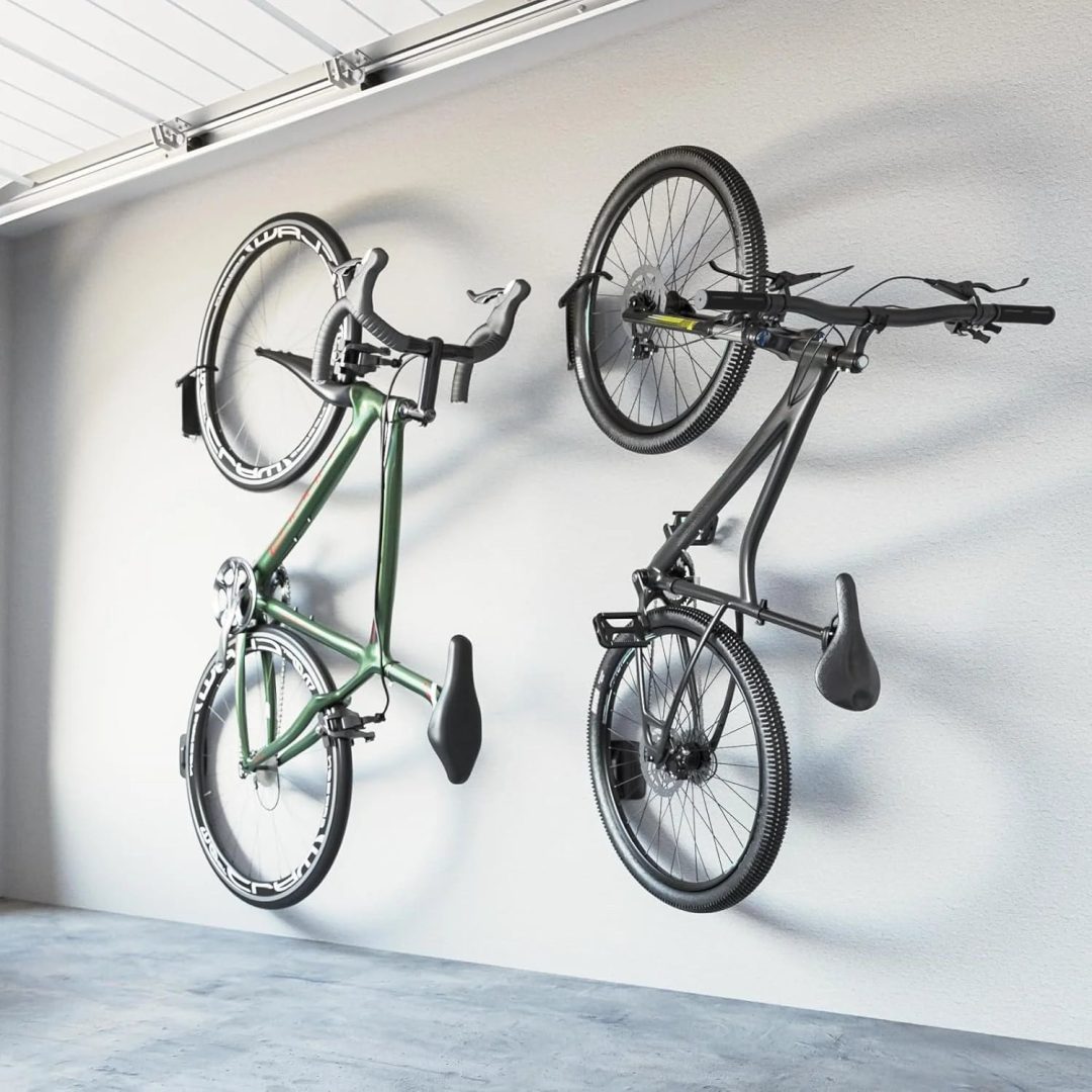 ZenVora 2-Pack Swivel Bike Wall Mount, Garage Bike Hangers, Holds Up to 66 lbs