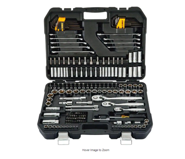 ZenVora 200-Piece Mechanics Tool Set, 1/4, 3/8 and 1/2-Inch Drive, Polished Chrome