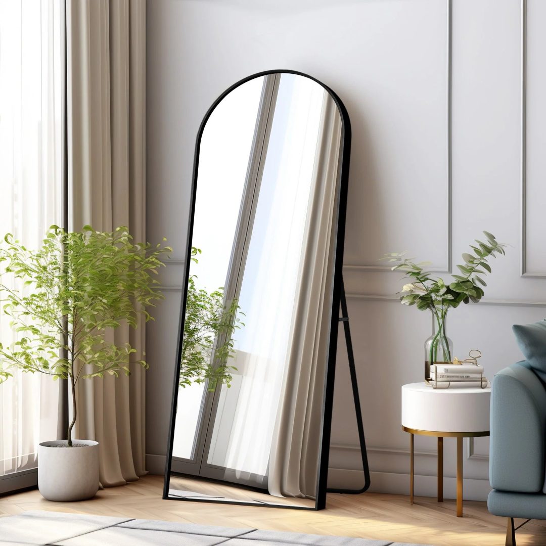 ZenVora Arched Full Length Floor Mirror, Large Full Body Standing and Wall Mounted Mirror for Bedroom, Living Room and Home Decor