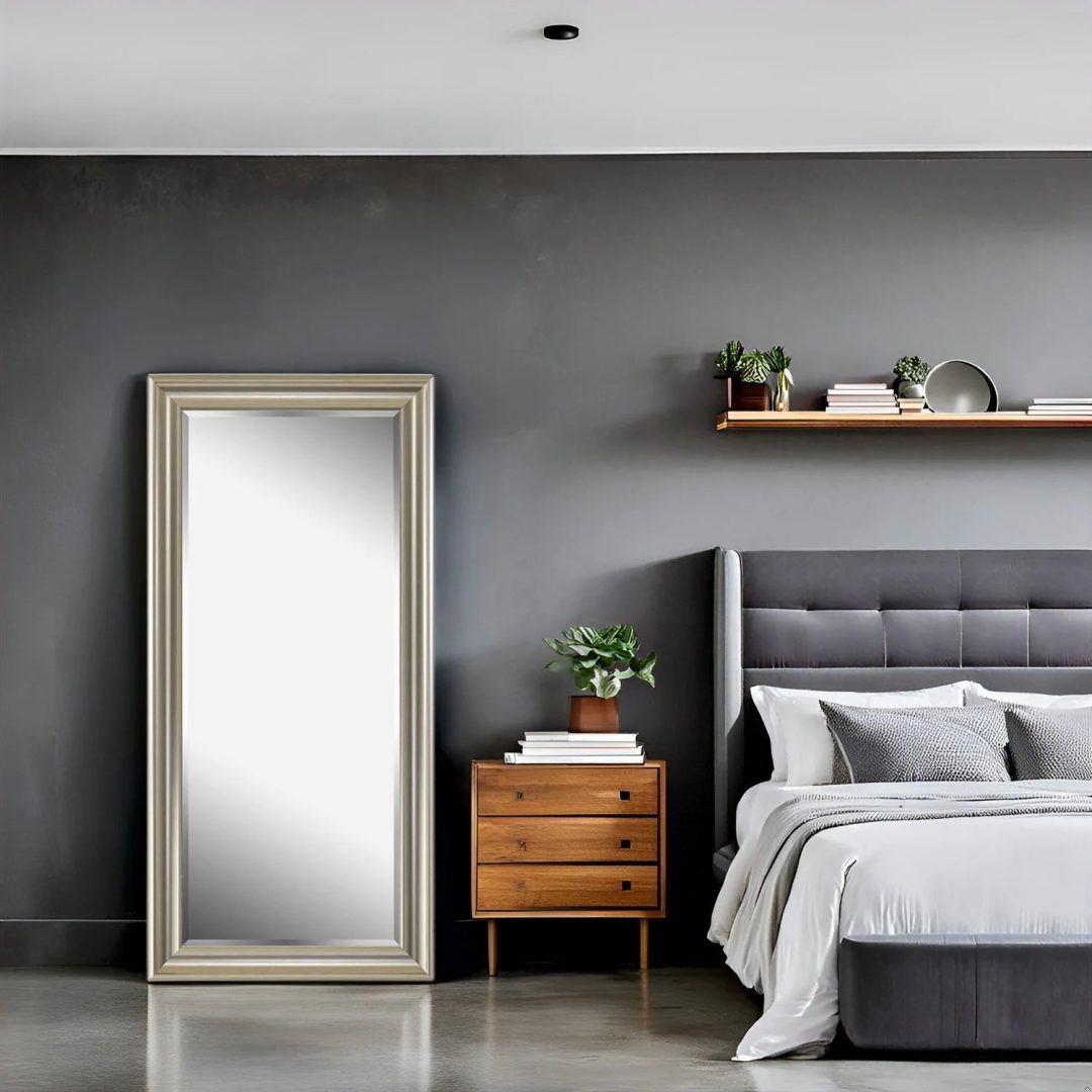 ZenVora Tall Full Length Mirror, Oversized Rectangle Full Body Wall Mounted Mirror with Smooth Faux Wood Frame