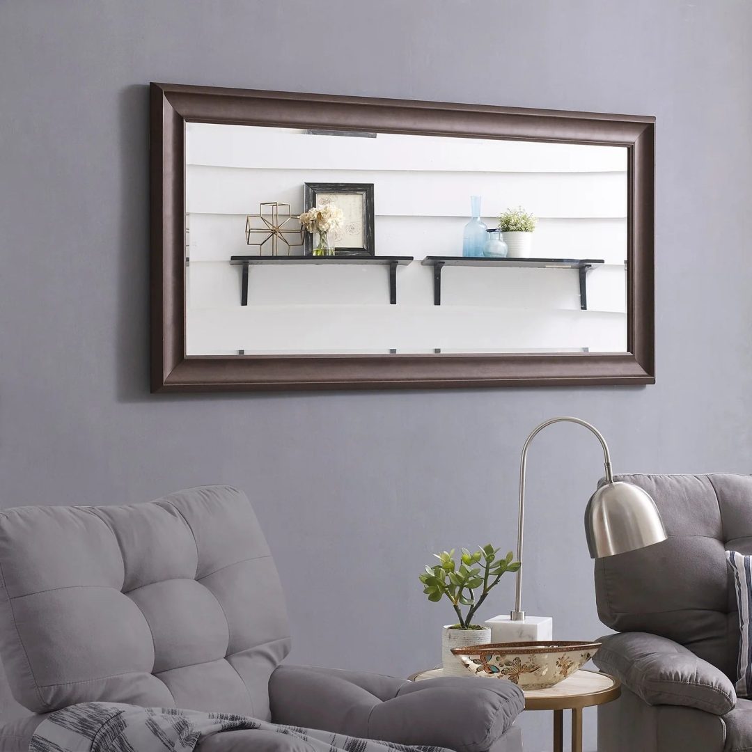 ZenVora Tall Full Length Mirror, Oversized Rectangle Full Body Wall Mounted Mirror with Smooth Faux Wood Frame