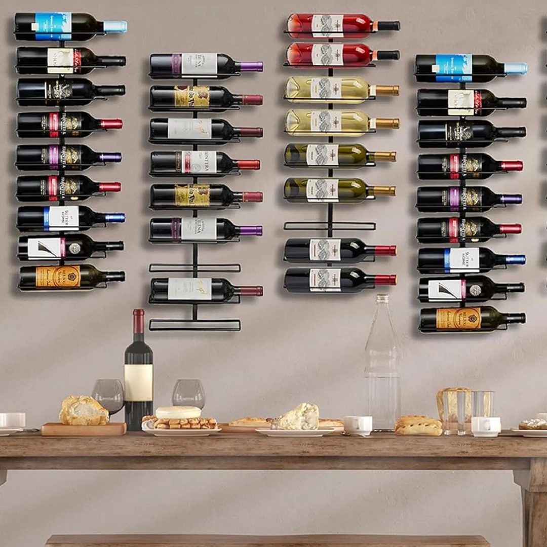 ZenVora 27 Bottle Wall Mounted Wine Rack, Vertical Wine Storage Organizer for Home Bar, Kitchen and Dining Room