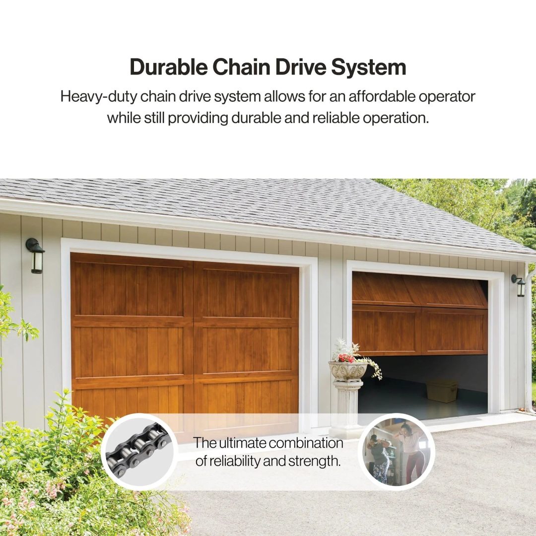 ZenVora 3/4 HP Chain Drive Garage Door Opener with Battery Backup