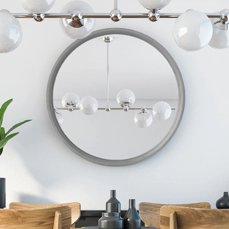 ZenVora Classic Farmhouse Round Wall Mirror, Wooden Frame Decorative Accent Mirror for Living Room, Bedroom and Entryway