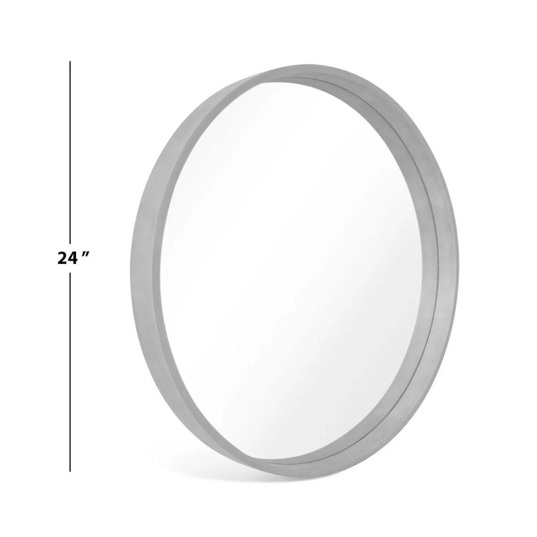 ZenVora Classic Farmhouse Round Wall Mirror, Wooden Frame Decorative Accent Mirror for Living Room, Bedroom and Entryway