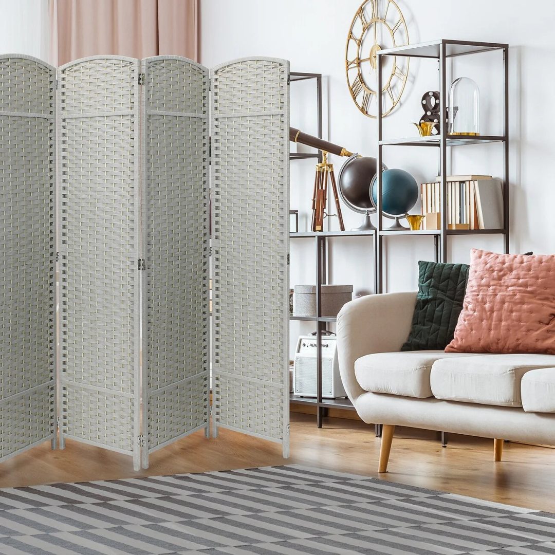 ZenVora Tall Folding Room Divider Screen, Portable Privacy Partition Wall Panel for Bedroom, Living Room and Office