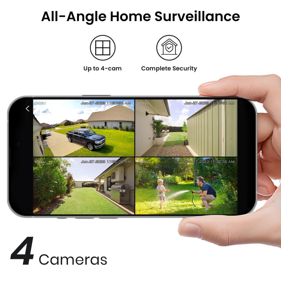 ZenVora Wireless Outdoor Security Camera System – 2K HD, 166° Wide Angle, 100% Wire-Free, No Monthly Fees