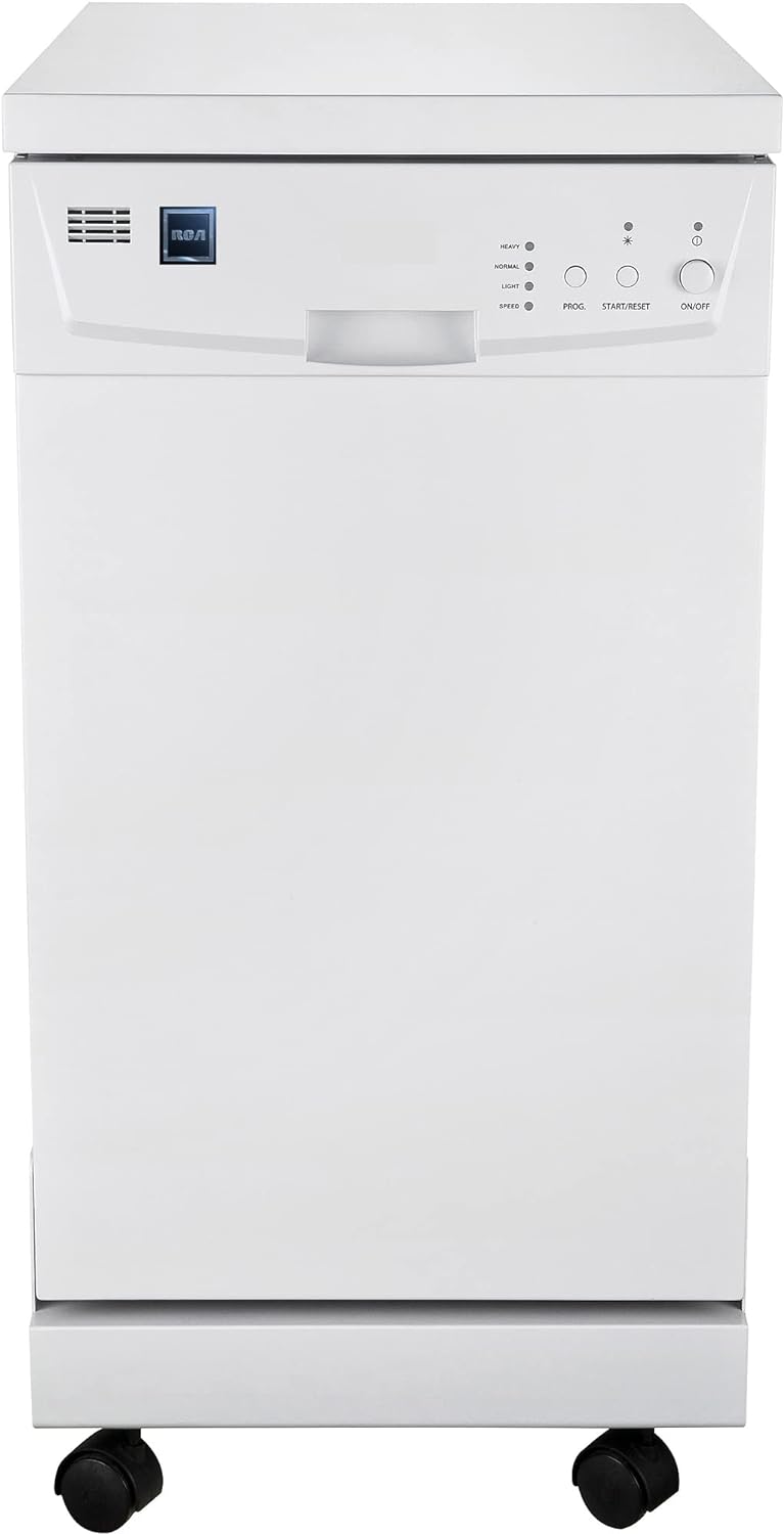 ZenVora 18 Inch Portable Dishwasher - 8 Place Settings Countertop/Compact Dish Washer White