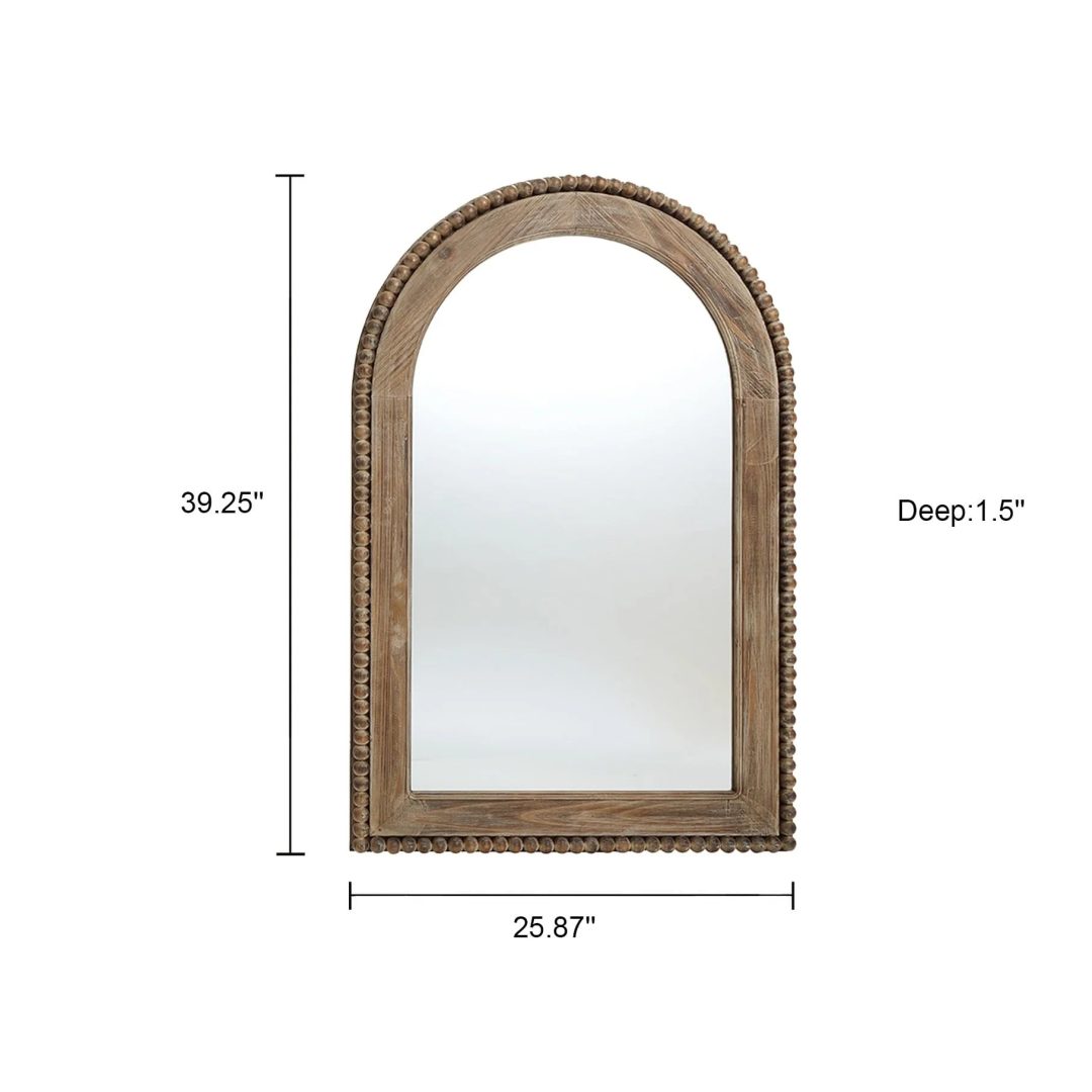 ZenVora Wood Framed Arch Window Wall Mirror, Bathroom Wall Mirror - 39.25 H x 25.87 W x 1.5 D