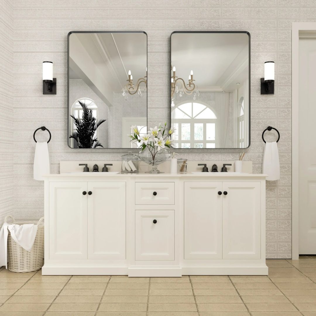 ZenVora Wall Mirror Vanity Mirror, Bathroom Mirror with Rounded Corners, 1 Piece