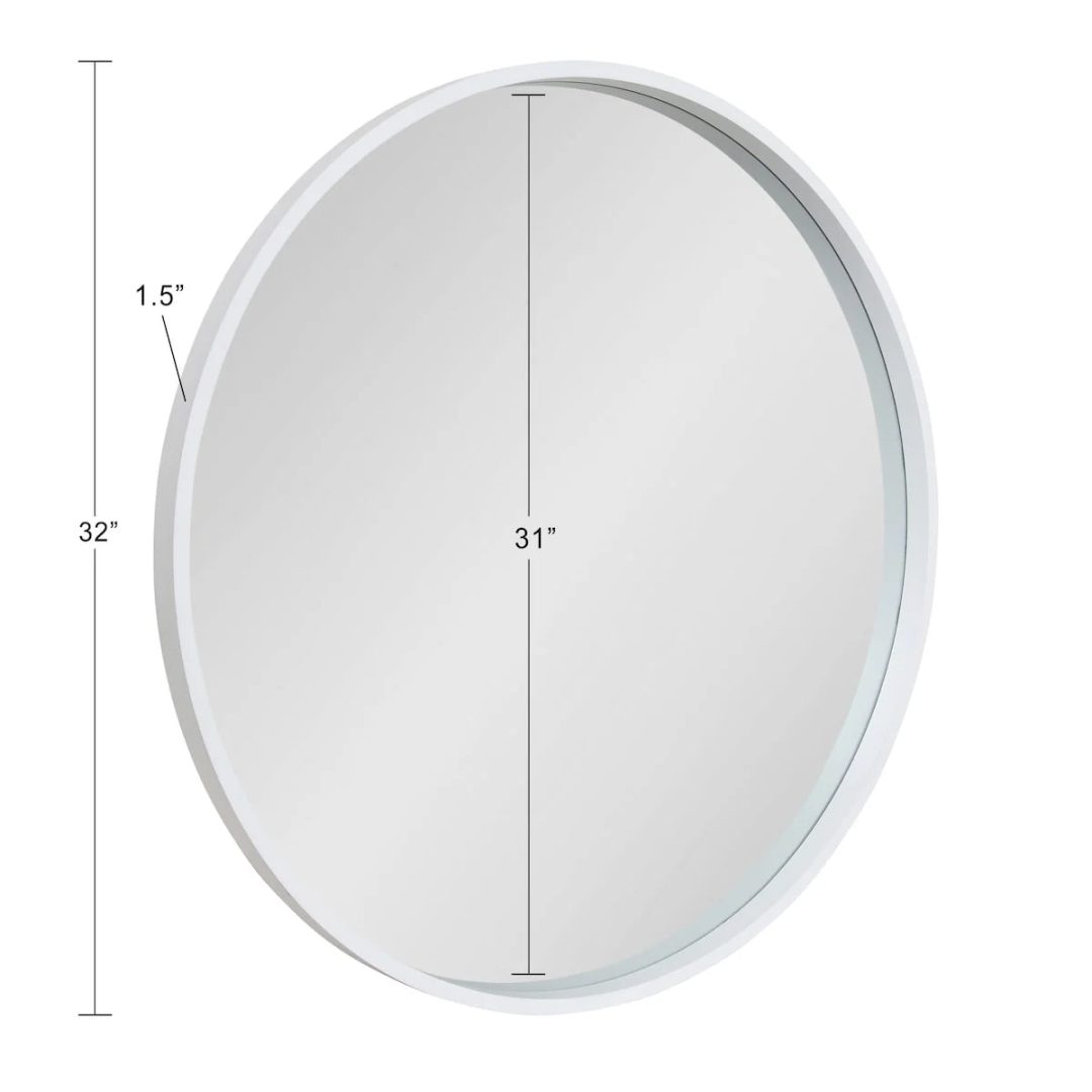 ZenVora Round Wood Accent Wall Mirror, Modern Decorative Wooden Frame Mirror for Living Room, Bedroom and Entryway