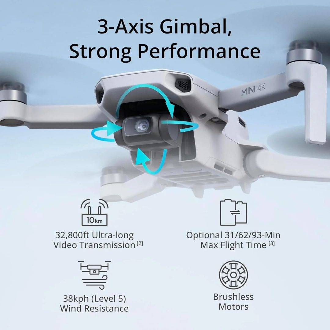 ZenVora 4K UHD Camera Drone Under 249g with 3-Axis Gimbal, 10 km Video Transmission, Auto Return and 31-Min. Flight Time