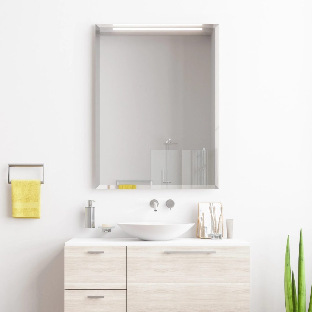 ZenVora Frameless Beveled Prism Wall Mirror, Clear Square or Rectangular Decorative Mirror for Bathroom, Bedroom and Home Decor
