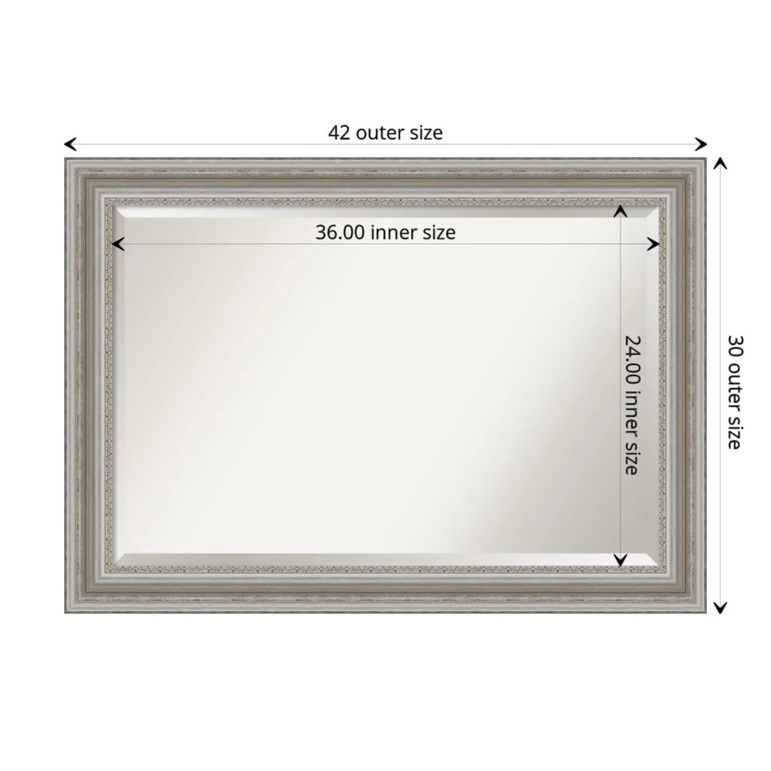 ZenVora Beveled Bathroom Wall Mirror, Silver Frame Decorative Vanity Mirror for Bathroom, Bedroom and Entryway