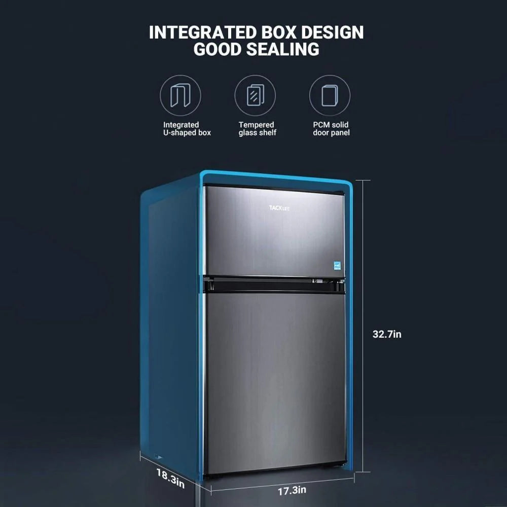 ZenVora Mini Fridge with Freezer, 3.1 Cu.Ft Small Refrigerator, Compact Refrigerator with LED Light