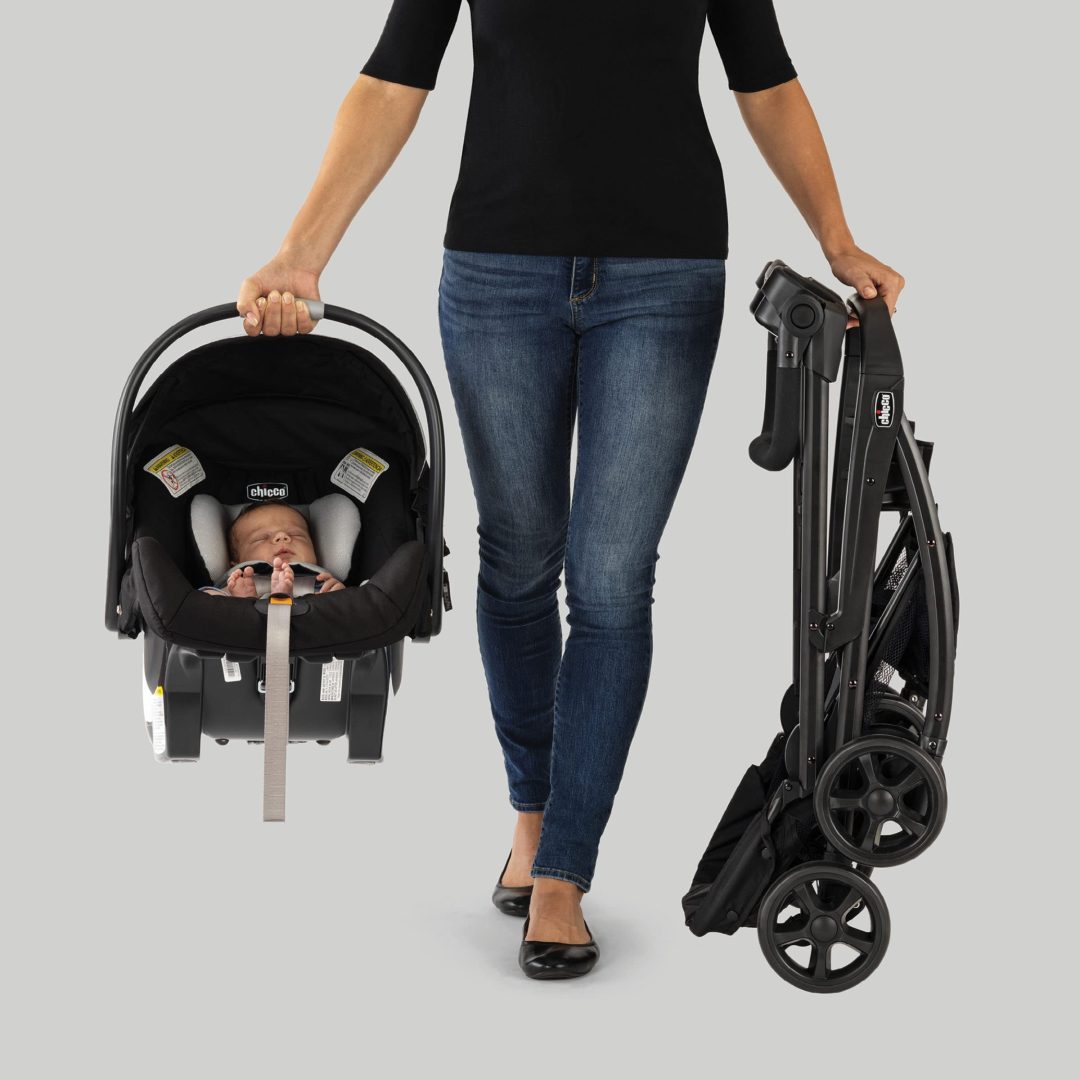 ZenVora Lightweight Infant Car Seat Caddy Frame Stroller, Portable Baby Carrier Stroller Frame with Easy Fold Design