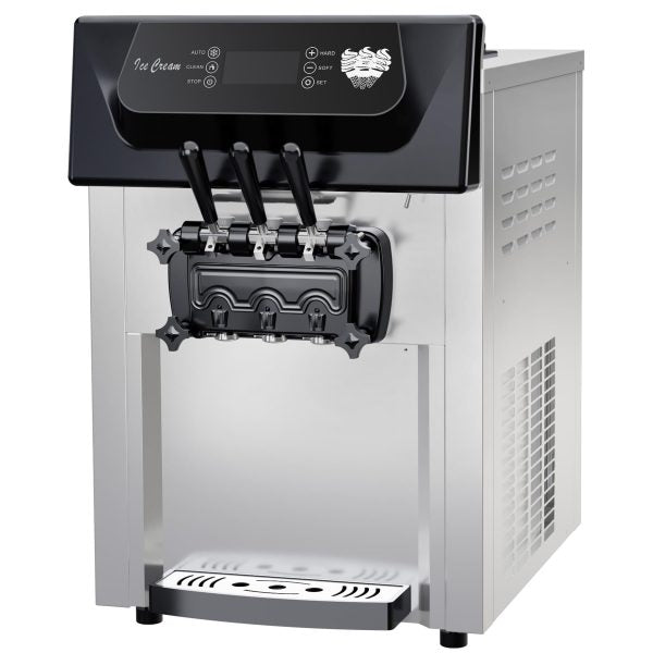 ZenVora Commercial Soft Serve Ice Cream Machine - 2+1 Flavor Countertop Frozen Dessert Maker
