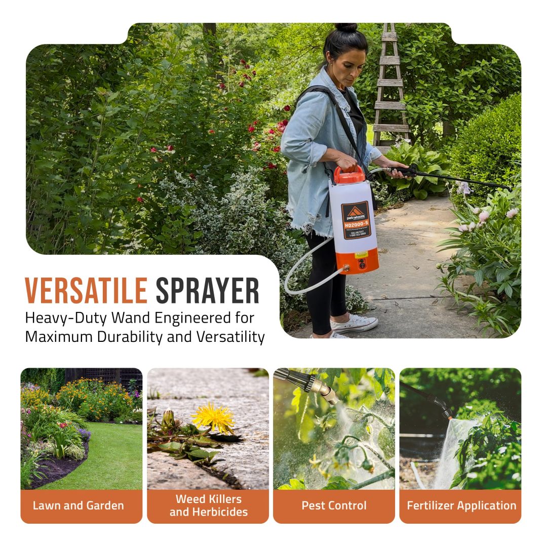 ZenVora 2 Gallon Battery Powered Sprayer, Rechargeable Cordless Electric Pump Sprayer for Garden, Lawn and Outdoor Use