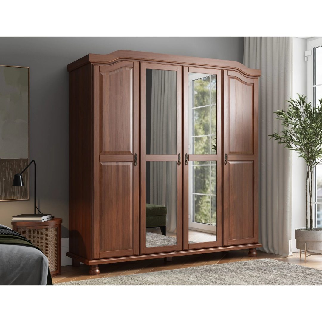 ZenVora Set of 4 Small Solid Wood Shelves for Wardrobe and Armoire Storage
