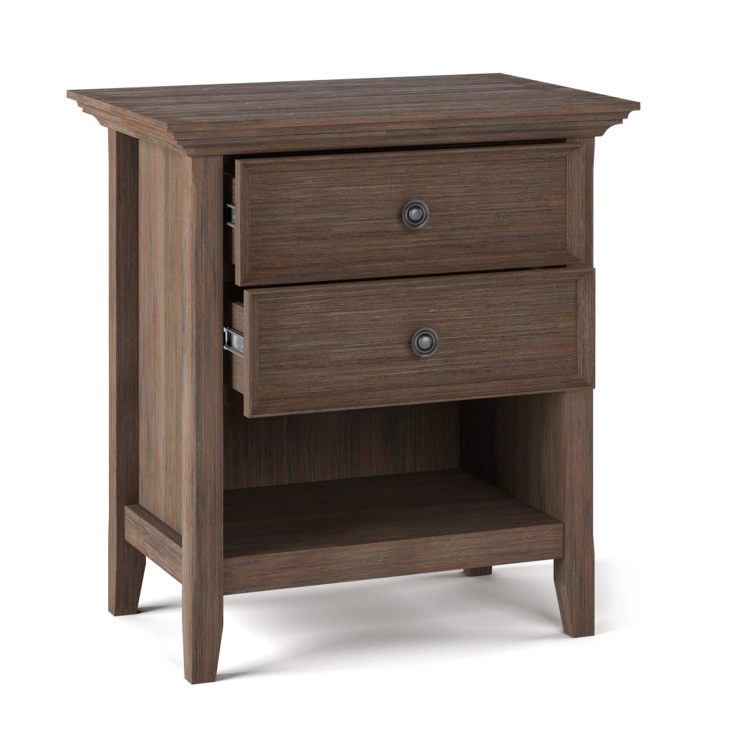 ZenVora 24 Inch Wide Solid Wood Nightstand, Bedside Table and Bedroom End Table