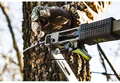 ZenVora Lightweight Aluminum Climbing Treestand with Padded Seat, 300 Lb. Capacity, Safety Harness Included