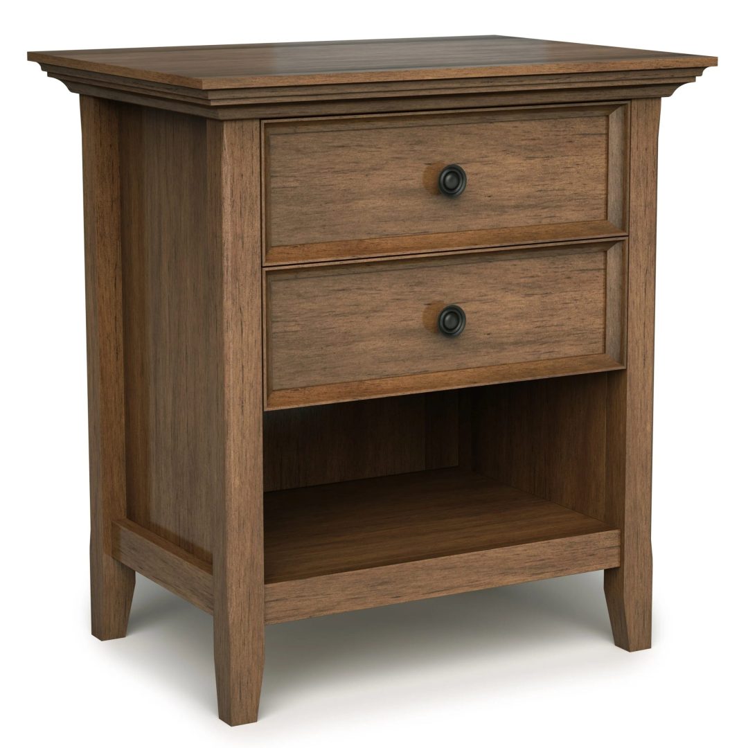 ZenVora 24 Inch Wide Solid Wood Nightstand, Bedside Table and Bedroom End Table