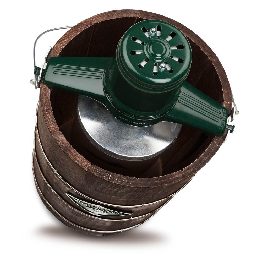 ZenVora 6-Quart Electric Ice Cream Maker, Green and Brown
