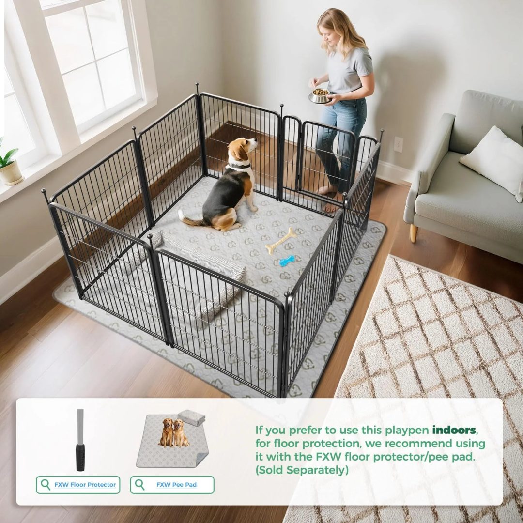 ZenVora 32" Dog Playpen for Small Dogs, Portable Indoor Outdoor Pet Exercise Pen for Puppies and Small Pets