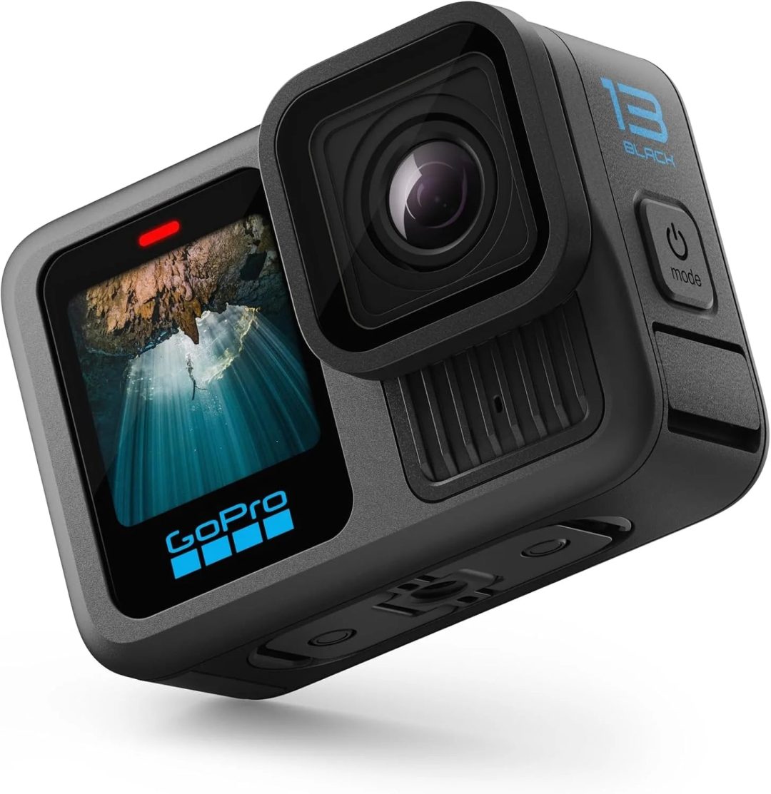 ZenVora Waterproof Action Camera, 5.3K 60FPS Video, 27MP Photos, Wide-Angle Lens Compatibility, Black