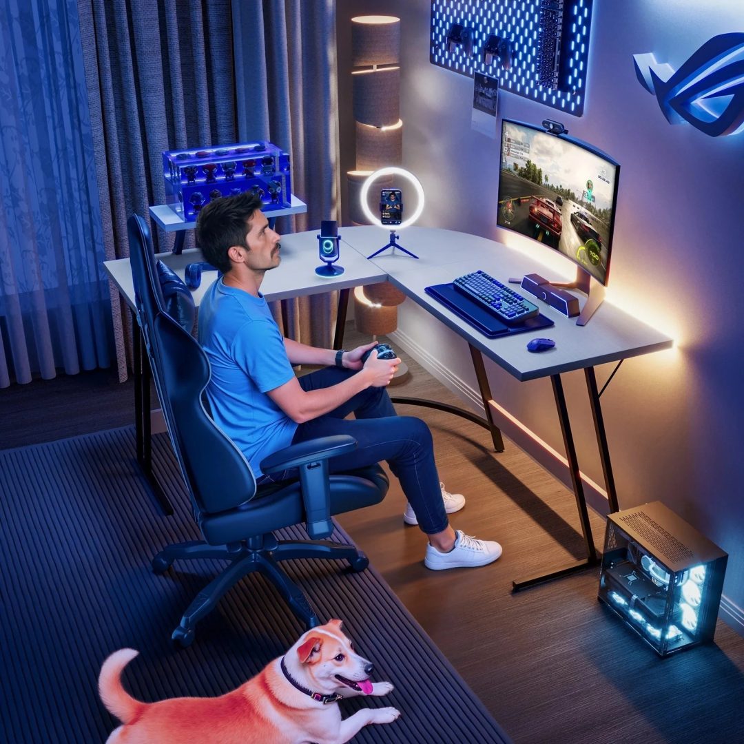 ZenVora L-Shaped Gaming Desk, Computer Corner Desk and Office Writing Desk for Home