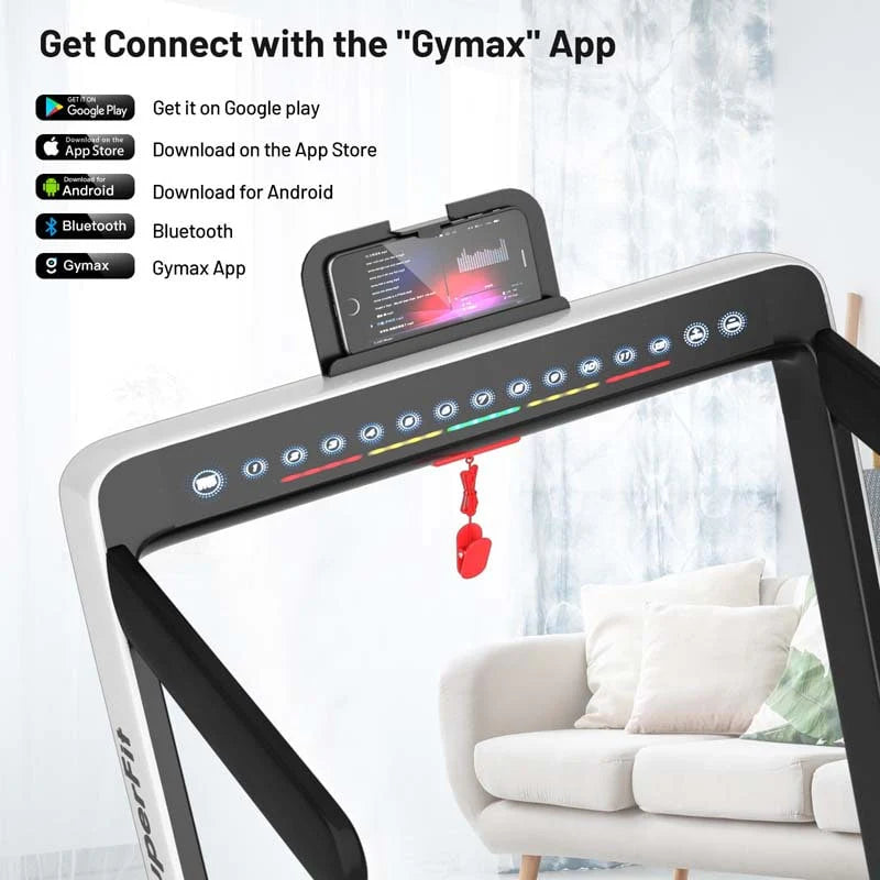 ZenVora 2-in-1 Folding Electric Treadmill, 2.25 HP, Under-Desk, with Dual Display and Smart App Control