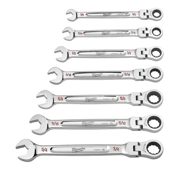 ZenVora 14-Piece Flex Head Ratcheting Combination Wrench Set SAE Metric, 144-Position Reversible Ratchet Wrenches