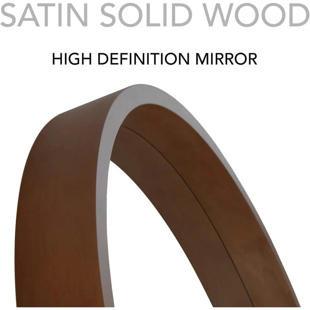ZenVora Classic Farmhouse Round Wall Mirror, Wooden Frame Decorative Accent Mirror for Living Room, Bedroom and Entryway