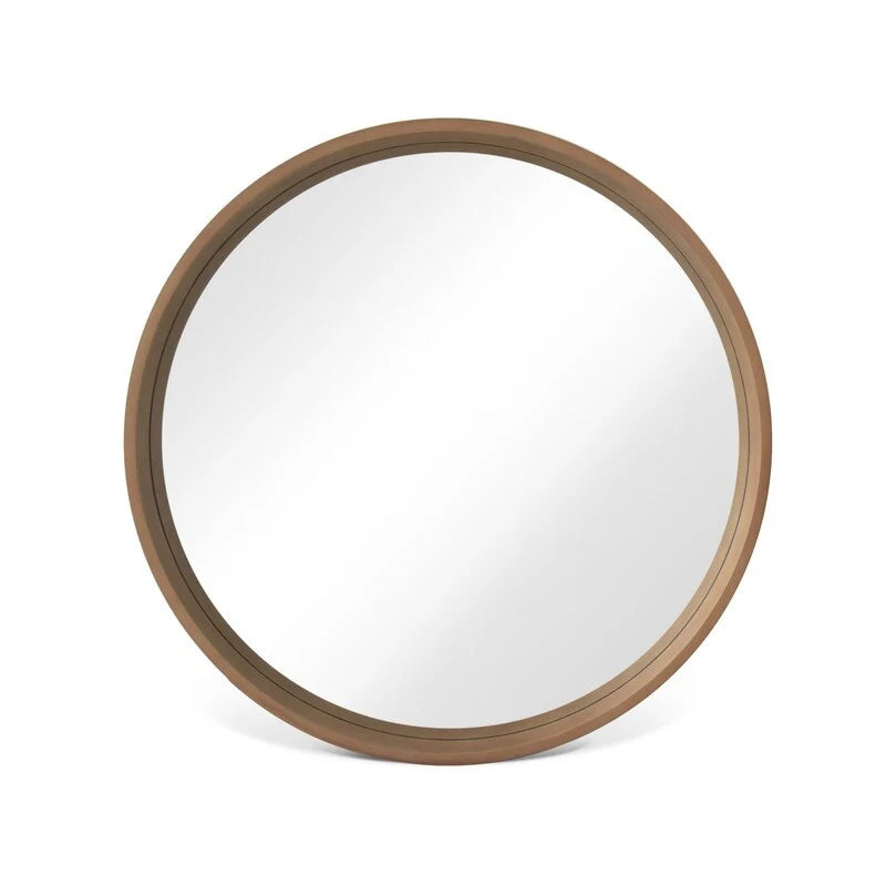 ZenVora Classic Farmhouse Round Wall Mirror, Wooden Frame Decorative Accent Mirror for Living Room, Bedroom and Entryway