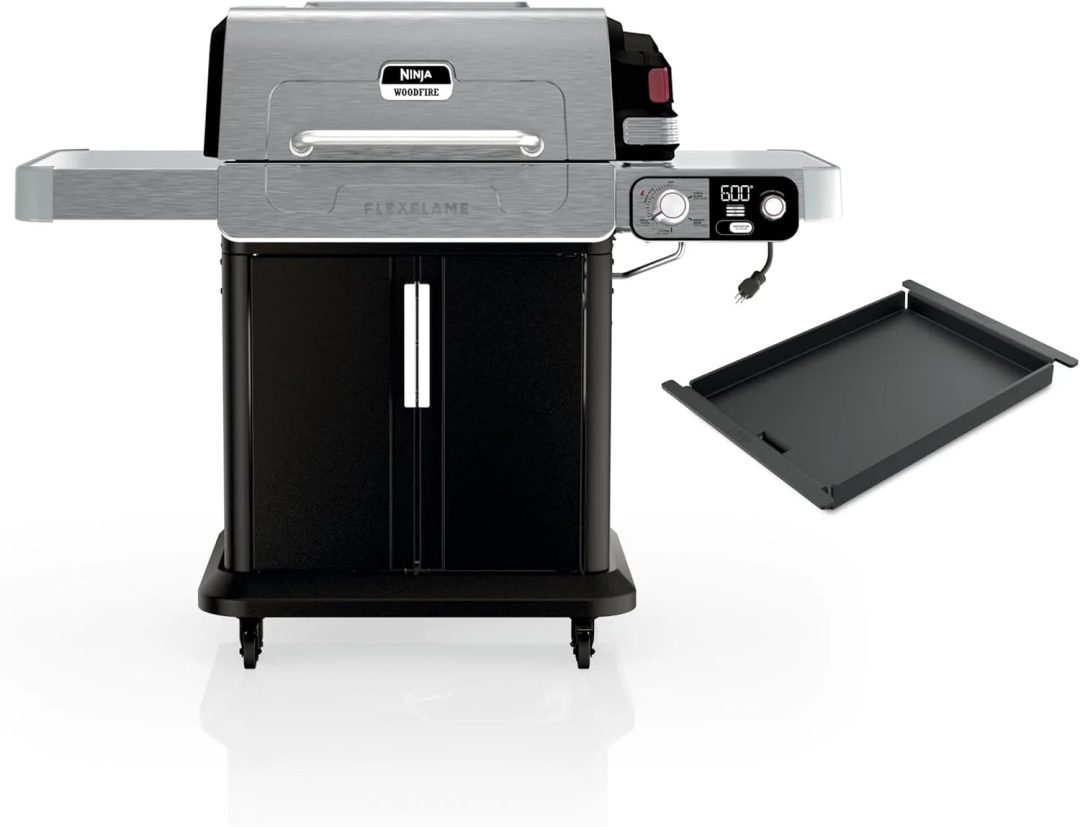 ZenVora 5-in-1 Electric and Propane Grill, 3-Burner Outdoor BBQ Grill and Smoker with Digital Controls, Griddle and Pizza Maker, Stainless Steel