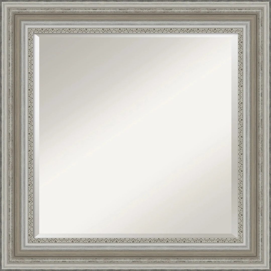 ZenVora Beveled Bathroom Wall Mirror, Silver Frame Decorative Vanity Mirror for Bathroom, Bedroom and Entryway