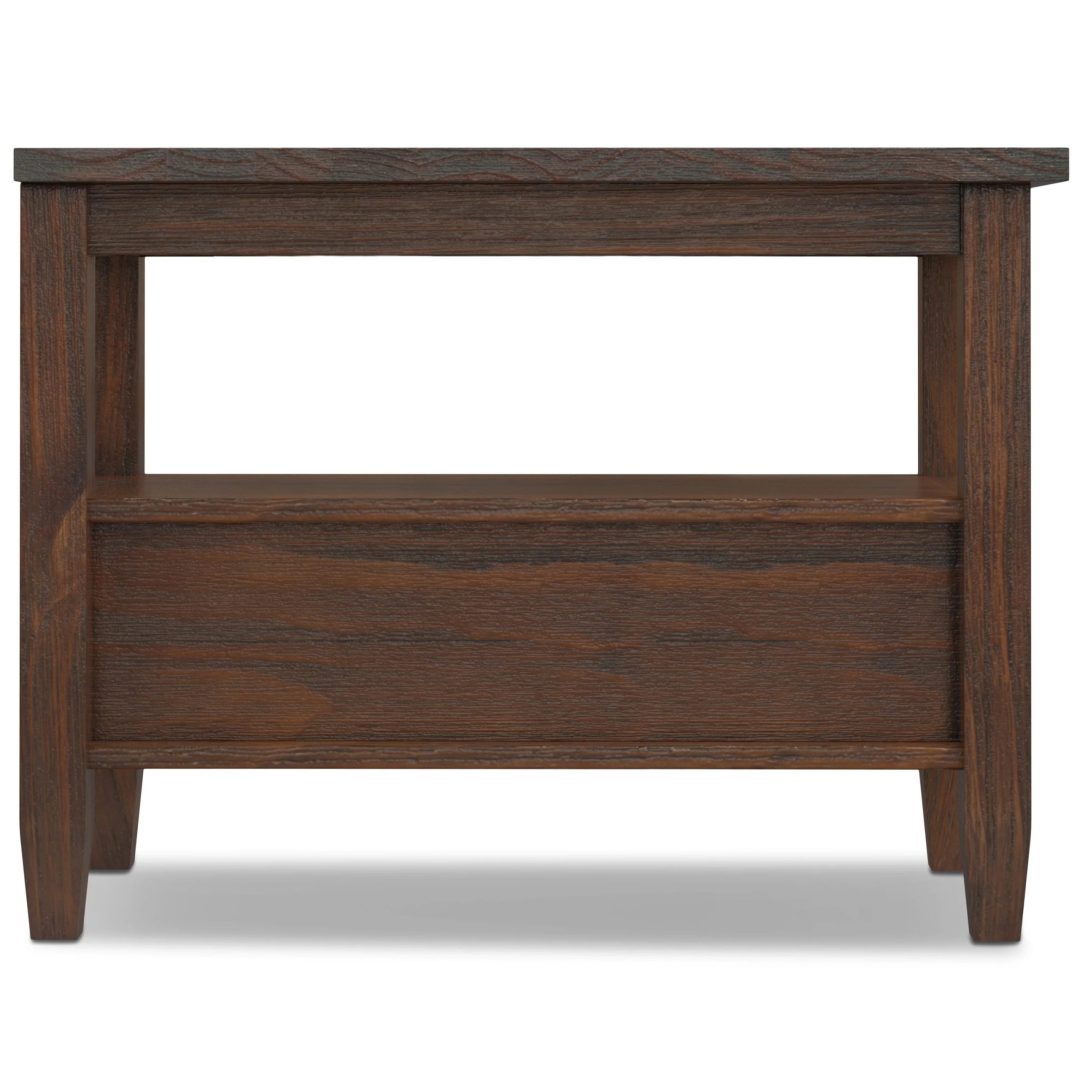 ZenVora 14" Wide Solid Wood Narrow Side Table, Rectangle Transitional Style Accent Table